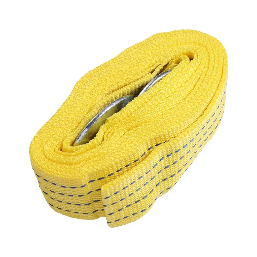 Heavy Duty Car Tow Cable High Strength 3 Ton 5 Ton Emergency Steel Cable Towing Strap with Hooks Nylon Car Rescue Tool Off Road