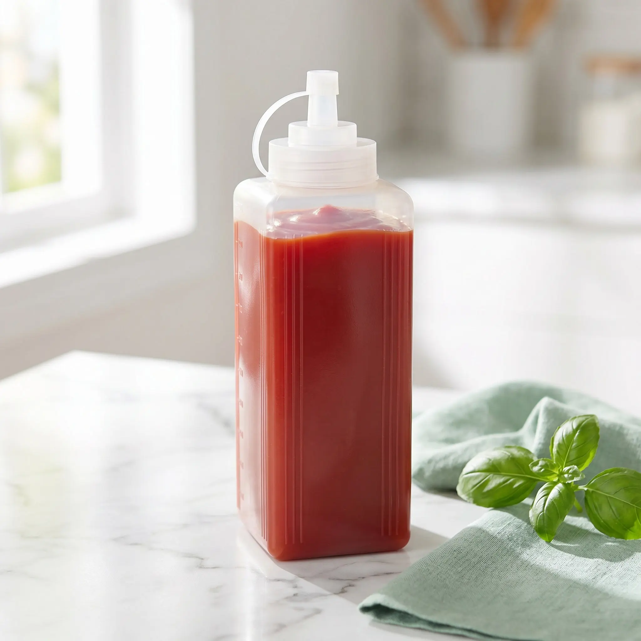 Commercial Grade Wide Mouth Squeeze Bottle for Sauces Liquids Oil Mayo Salsa Taco Pasta Chocolate Sauce Leakproof Refillable