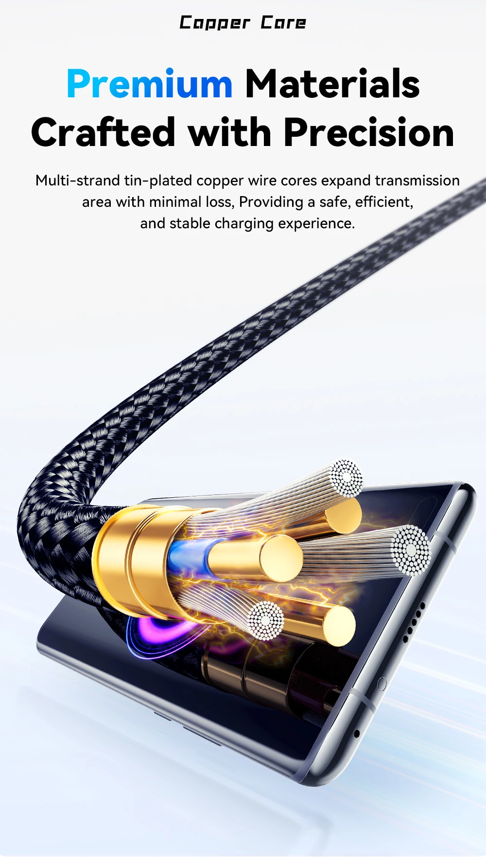 Essager 120W USB Typ C Kabel Schnellladekabel USB C Ladekabel für iPhone 15 14 13 12 Huawei mit LED-Digitalanzeige – Detail 9