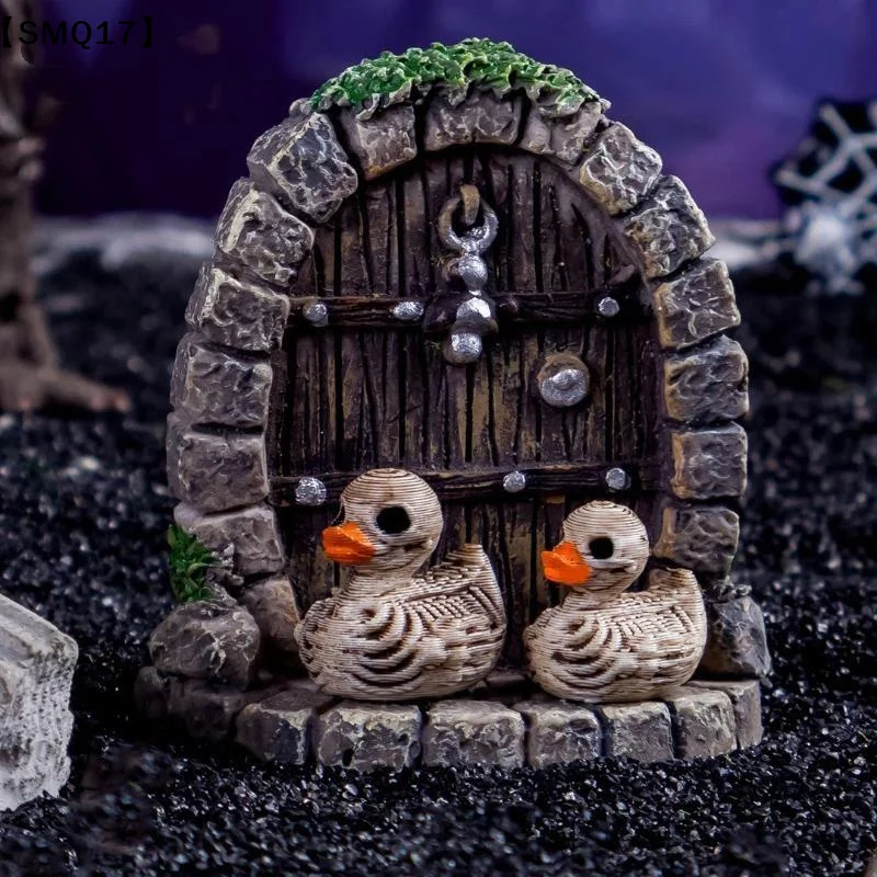 20pcs Cute Skull Ducks Ornaments Resin Figurines For Halloween Gothic Home Office Party Compact Desk Decorations【SMQ】