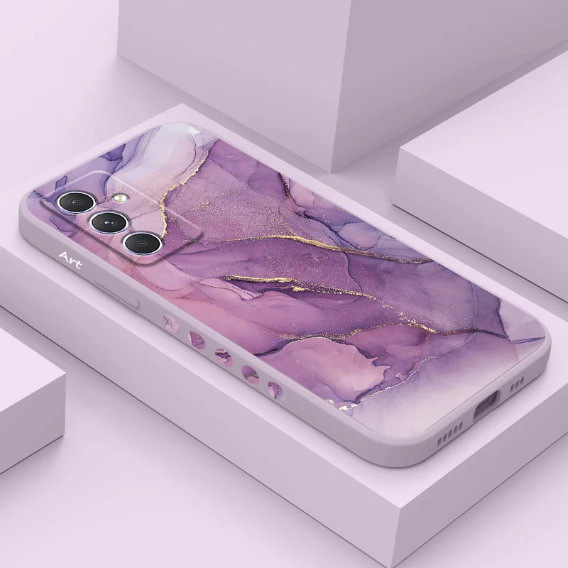 Gold Marble Case For Samsung Galaxy A54 A34 A24 A56 A36 A26 A17 A16 A14 A55 A35 A25 A15 A07 A06 A05 A05S A04 A04S A04E 4G 5G