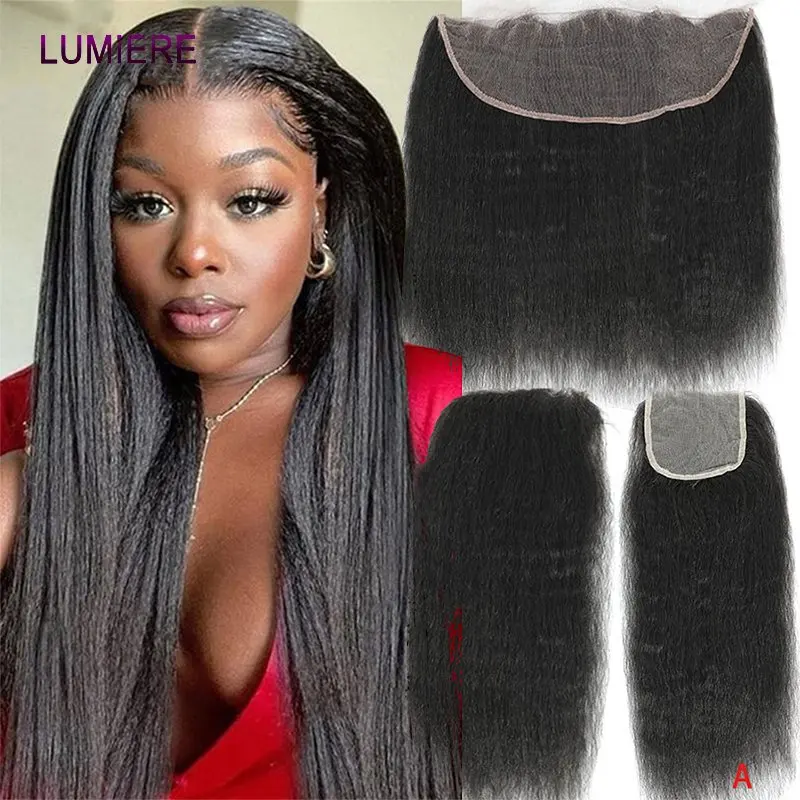 

Накладка из натуральных волос HD Lace Closure Only Kinky Straight 13x4 с невидимой HD-сеткой, предварительно проработанная, для женщин, эффект слияния с кожей