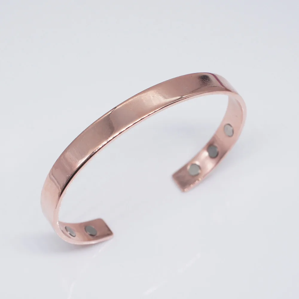 925 Sterling Silver S925 Pure Silver Open Bangle Rose Gold Plated Couple Bracelet Durable Hypoallergenic Fine Jewelry