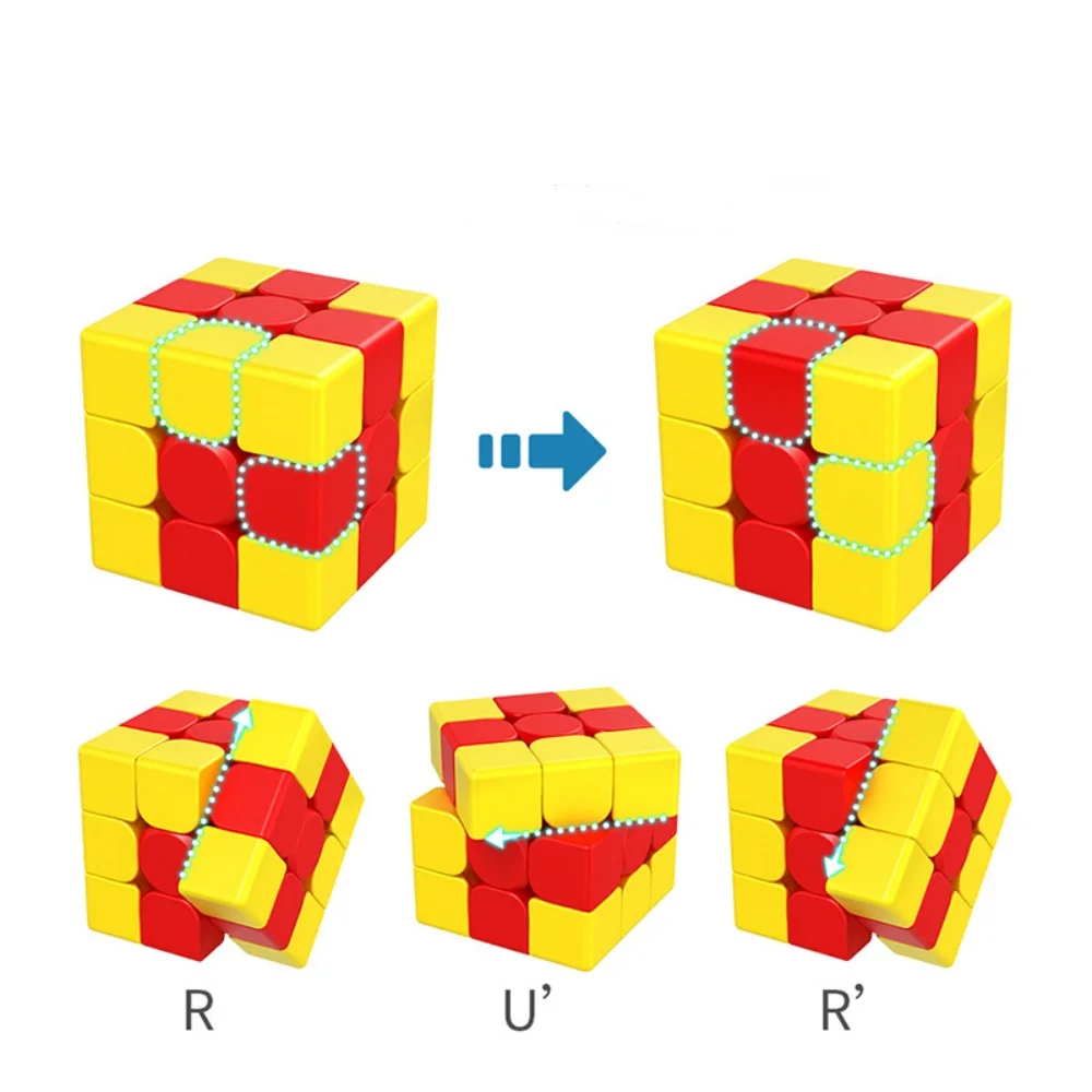 Meilong Moyu teka-teki pengajaran anak-anak 3x3x3 Cubo Magico puding Unicorn topi merah kecil Bumpy mainan edukasi kecepatan kubus ajaib