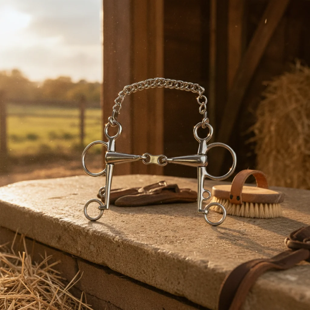 Bocado de Doble Articulación para Caballo con Anillas, Bocado Articulado para Montar con Control Equilibrado