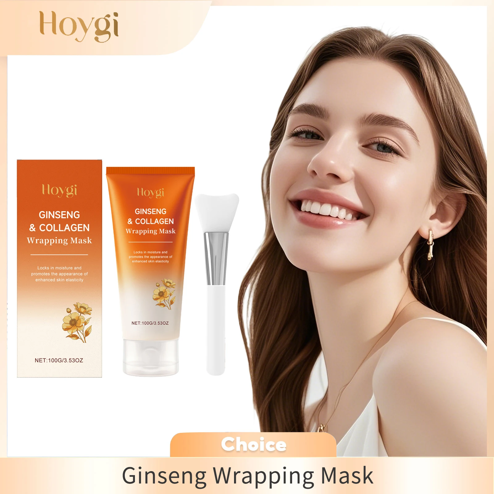 Ginseng Collagen Overnight Facial Mask Increase Skin Elasticity Brightening Hydrating Firming Night Care Wrapping Peel-Off Mask
