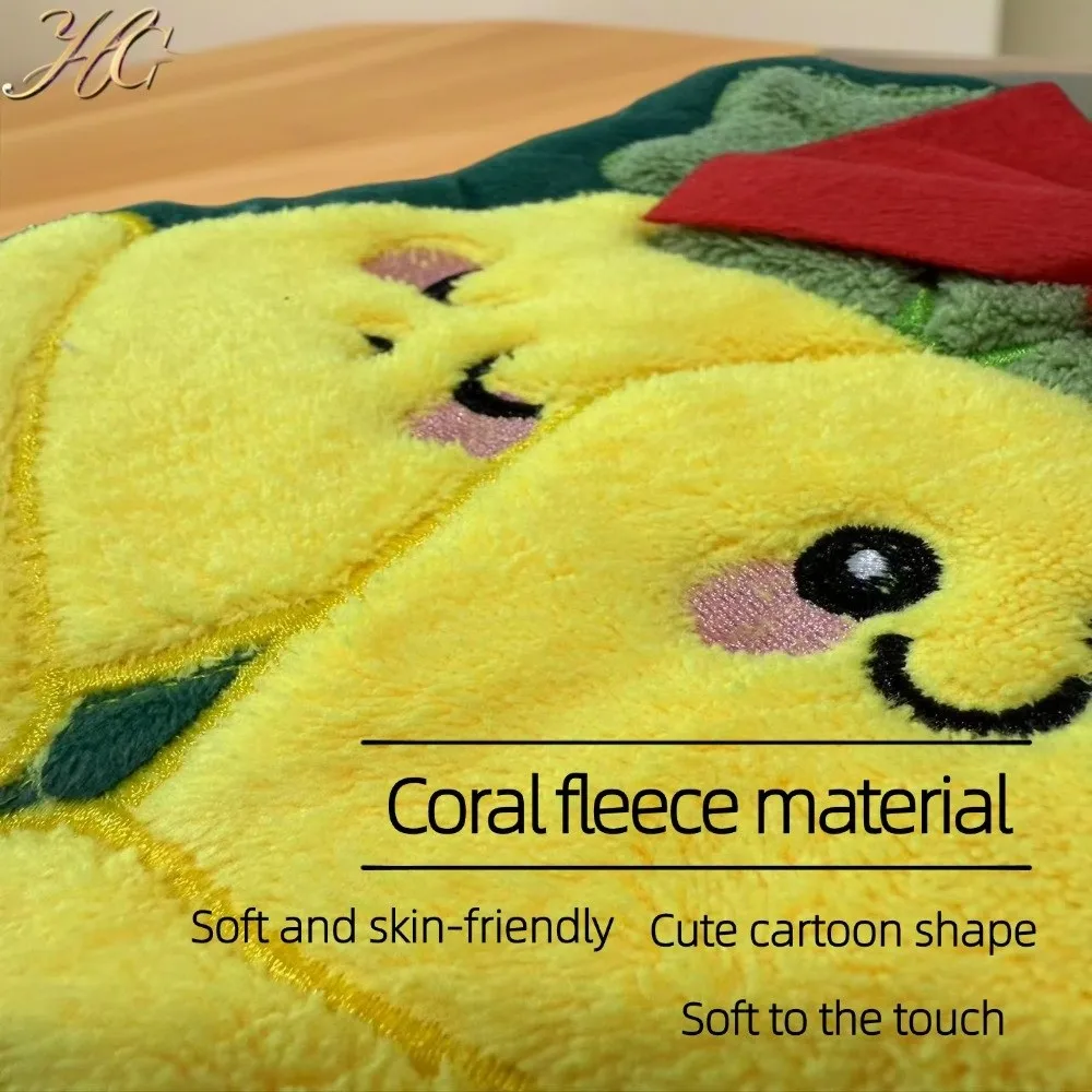 Cute 3 Layer Christmas Hand Towel Water-absorbing Thickened Bathroom Kerchief Hanging Quick Drying Washcloth for Christmas