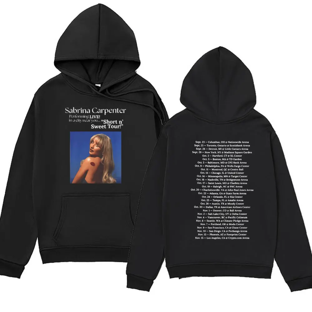 

2024 Sabrina Carpenter Short N' Sweet Tour Print Hoodie Men's Women Hip Hop Fashion Hooded Sweatshirts Oversized Fleece Pullover