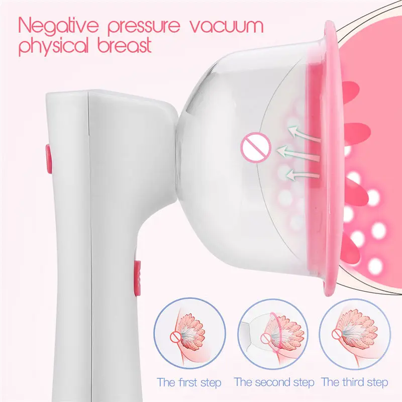 Home Electric Chest Massage Instrument Enlargement Vacuum Pump Improves Chest Sagging Double Suction Cup Breast Growth