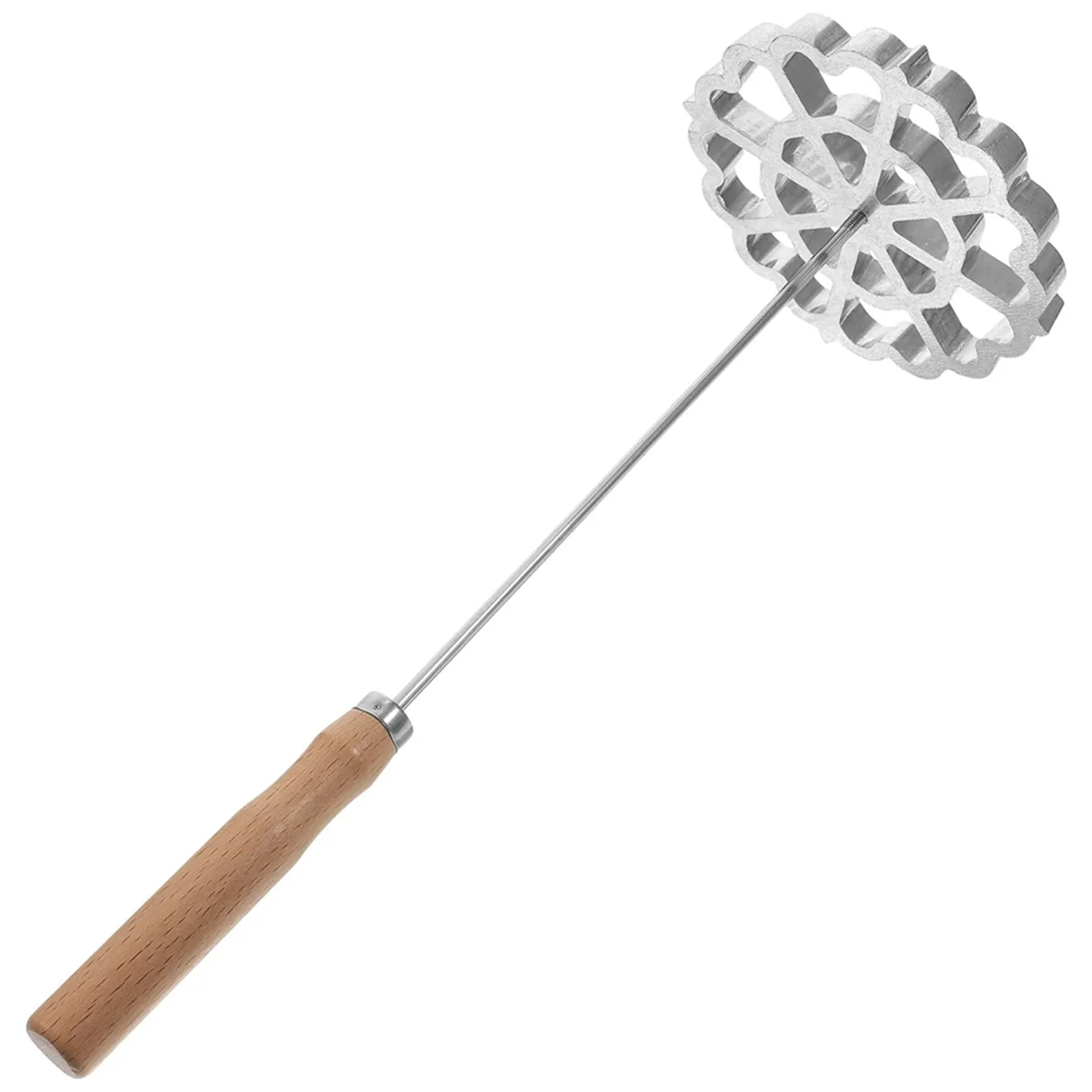 (Top DHDL)Bunuelos Mold with Handle, Swedish Rosette Maker Timbale Rosettes Cookie Mold Aluminum Waffle Mold