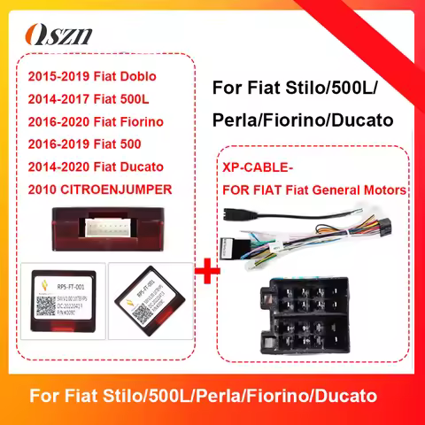 For Fiat Stilo/500L/Perla/Fiorino/Ducato With Power Wiring Harness Cable Android Radio RP5-FT-002 Canbus box Adaptor Decoder F