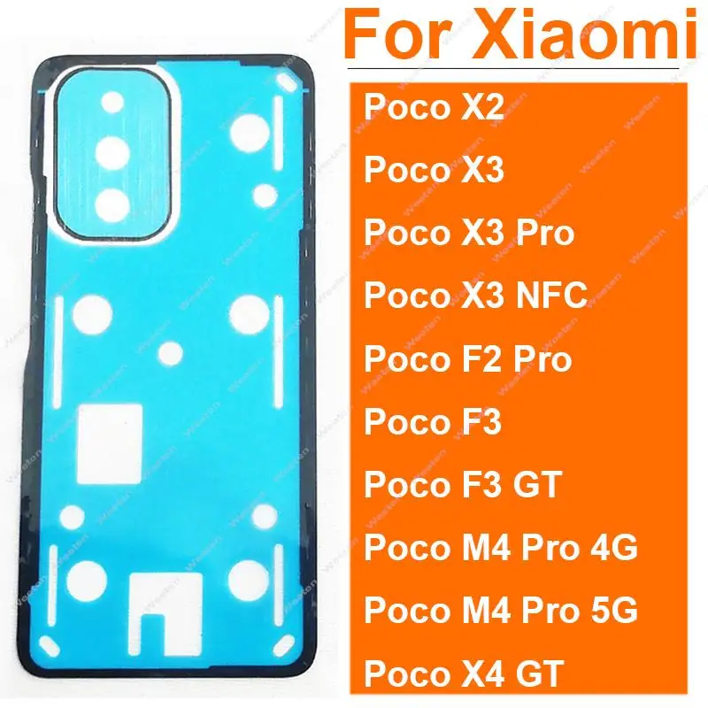 Klej samoprzylepny do pokrywy tylnej obudowy baterii do Xiaomi POCO X2 X3 X3Pro NFC M4 F2 Pro F3 X4 GT Taśma samoprzylepna na tylny obiektyw aparatu