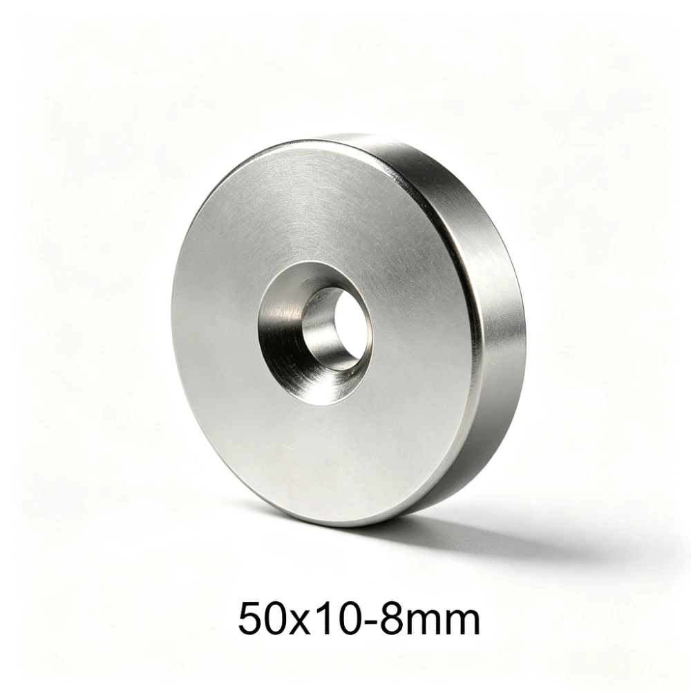 Strong Cylinder Rare Earth Magnet 50*10 Hole 8mm Round Neodymium Magnetic Magnets N35 50x10-8mm 50*10-8