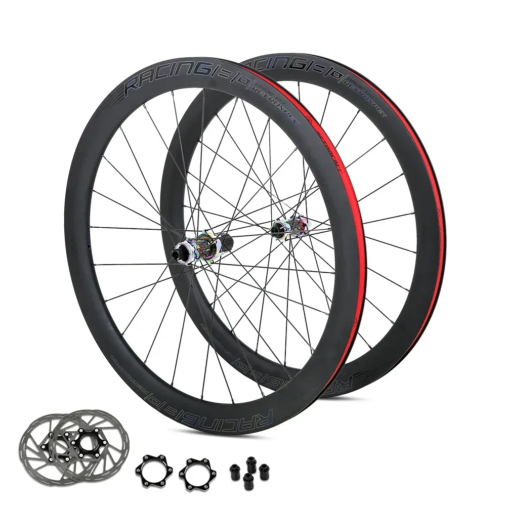 2023 Central Lock 700C Bucket Extract Carbon Fiber Road Bicycle Wheel Ceramic Bearing 50MM Disc Brake Wheel Set Disc Brake