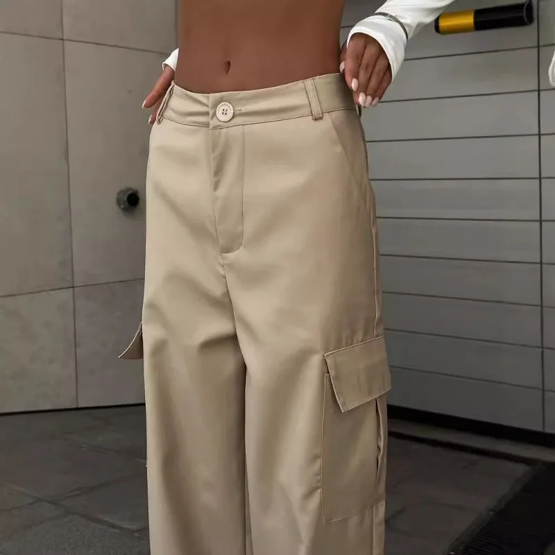 2025 Otoño Invierno nueva moda pantalones de trabajo de cintura alta hechos a medida pantalones largos casuales versátiles pantalones de mujer