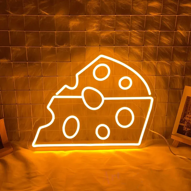 Cheese Neon Sign, Kitchen Restaurant Dining Room Wall Decor, Custom Dining Decor, Shop Neon Decor Vibes, USB Neon Light Decor