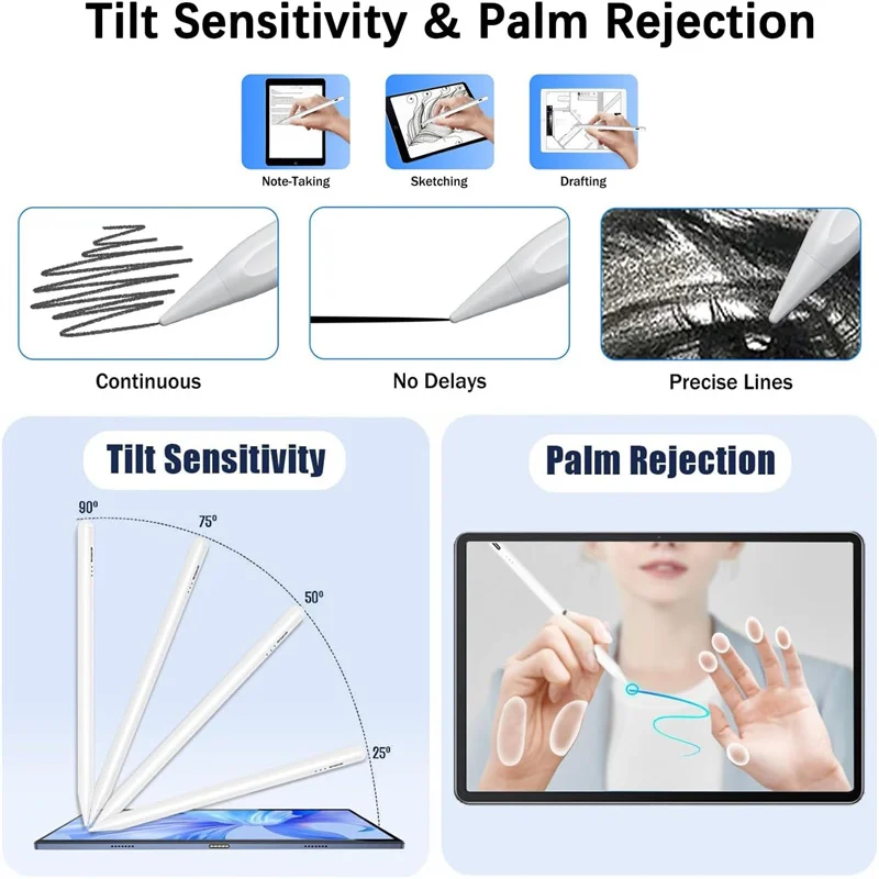 قلم ستايلس لجهاز ابل ايباد مع شحن مغناطيسي (متوافق مع جميع أجهزة iPad التي تعمل باللمس)