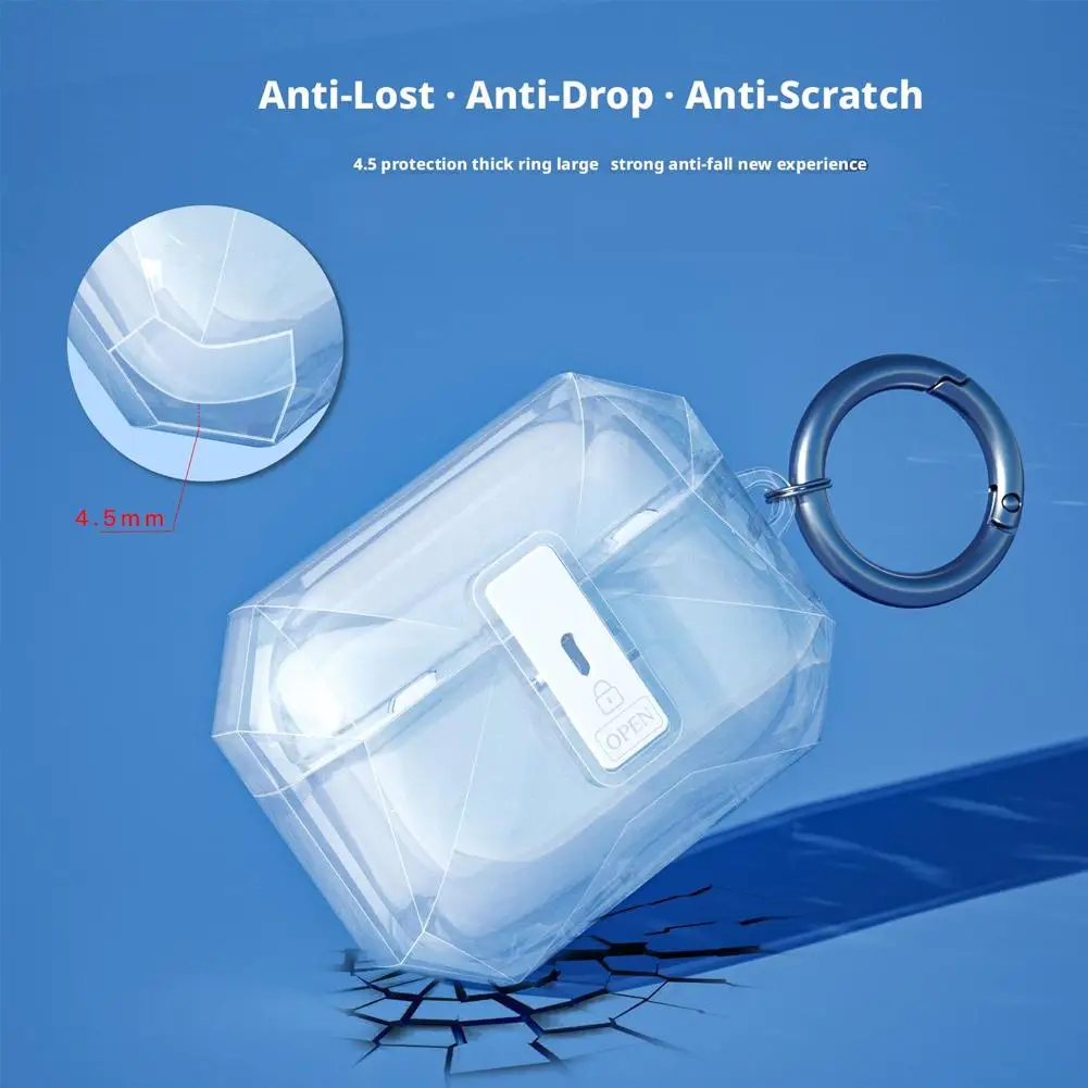 สำหรับเคสแอร์พอดโปร 3,เคสป้องกันการกระแทก TPU แบบนุ่มพร้อมพวงกุญแจ, ฝาครอบป้องกันสำหรับแอร์พอดโปร 3 W4P5