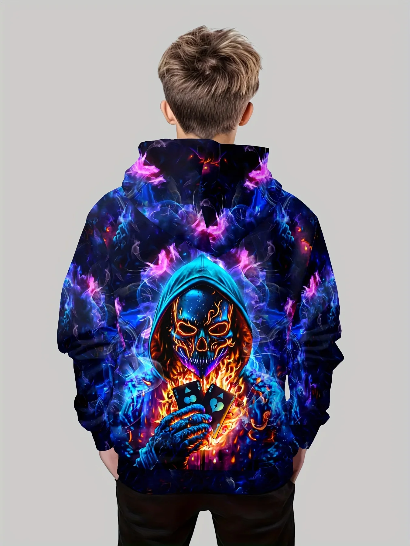 Kinder Kleidung Jungen Hoodies Langarm 3D Druck Kinder Frühling Herbst Kleidung Casual Stilvolle Outdoor Jungen Kleidung Pullover Tops – Detail 4