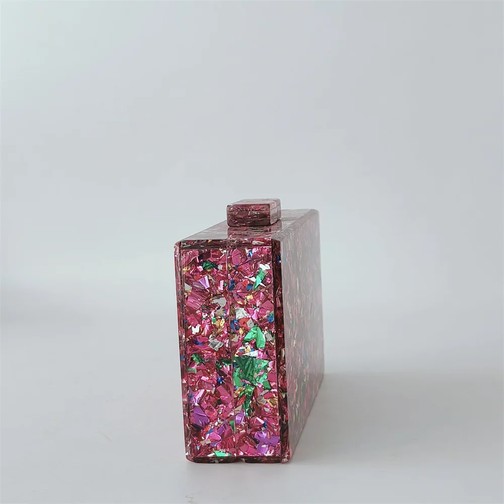 أنثى مأدبة مساء حقائب كروسبودي كيس الاكريليك الرئيسي المحافظ وحقائب اليد النساء متعدد الألوان البرسبيكس صندوق هندسي مخلب المحفظة #5