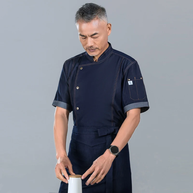 قميص المطبخ زي الطبخ ، ملابس العمل النادل ، وزرة المطعم ، زي طاه الفندق ، سترة طاه رجالي ، ملابس عمل المخابز