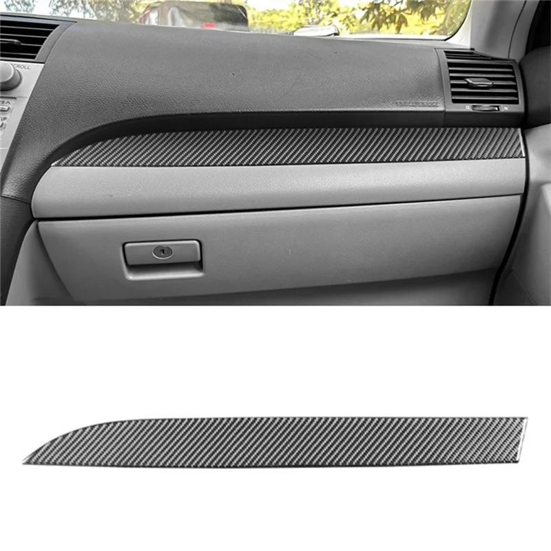 Крышка приборной панели пассажира из углеродного волокна, декоративная накладка для Toyota Camry 2007-2011, аксессуары для интерьера