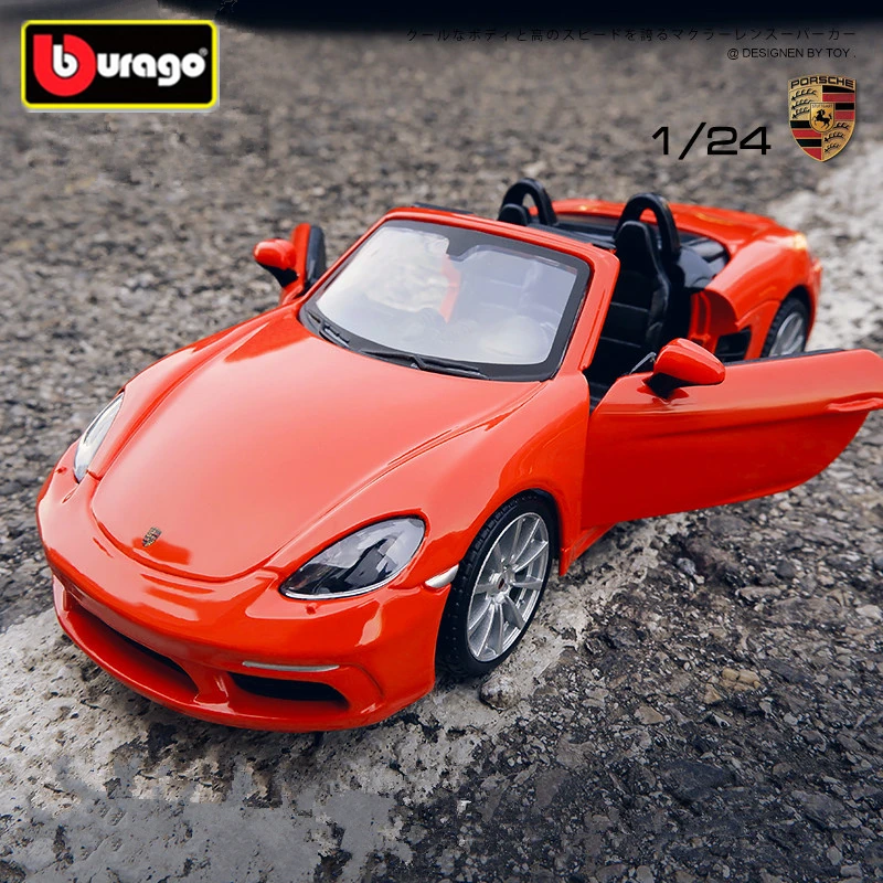 

Bburago 1:24 Porsche 718 Boxster Alloy Sports Car Model Diecast Metal Toy Vehicle Car Model Simulation Collection Childrens Gift