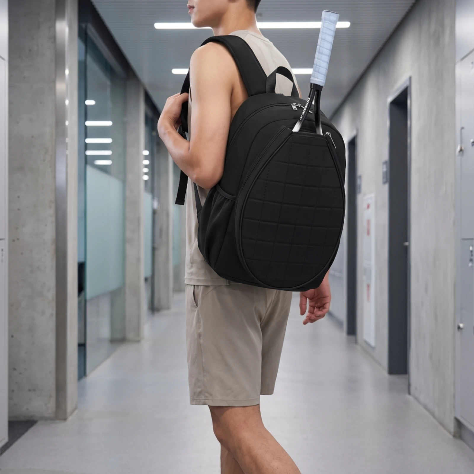 Tennis Backpack Long-Lasting Tennis Bag with Shoe Compartment Racket Backpack Lightweight Water-Resistant for Badminton Players