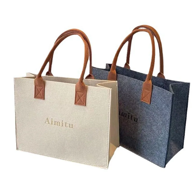 Neue Filz Damentasche Einkaufstasche offen große Kapazität Handtasche Geburtstagsgeschenk Einzelzimmer Mädchen kleine Handtasche Puppe vielseitige Handtasche