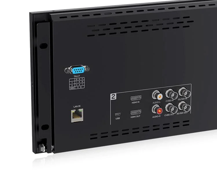 شاشة Feelworld D101 PLUS 10.1 بوصة 4RU Rackmount 4K Full HD شاشة مزدوجة HDMI متوافقة مع SDI 1920x1200IPS للتسجيل