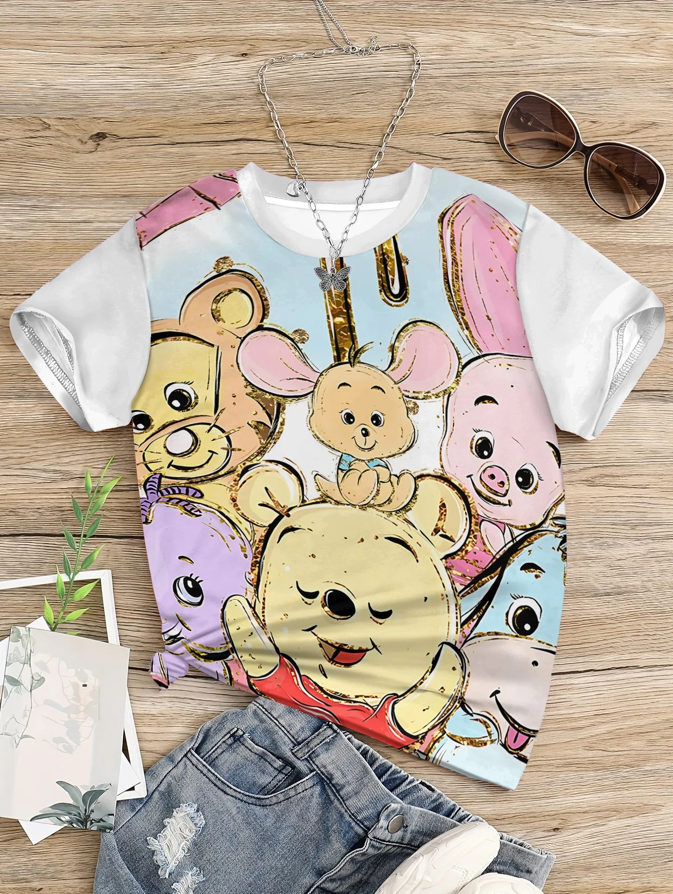 Pooh Bears 3D Print Baby Clothing 5 to 14 Years Male Outdoor Clothes for Children Boy Girl Child T-Shirt Top Shirts