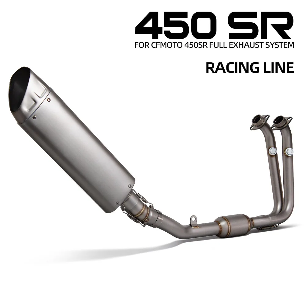 

Motorcycle Front Pipe M12 Muffler with Hang ear Full System Exhaust Modify For CFMOTO 450SR 450SS 450 SR SS 2022-2025