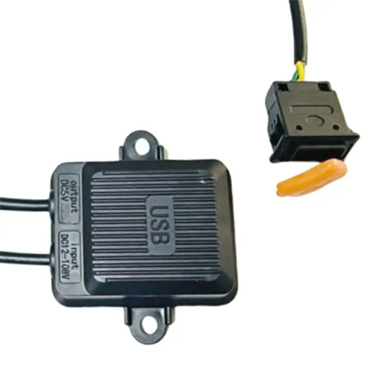 AED6-Electric Vehicle USB Mobile Phone Charger Vehicle Wide Voltage Fast Charging Four-Wire Charger Head Medium Number