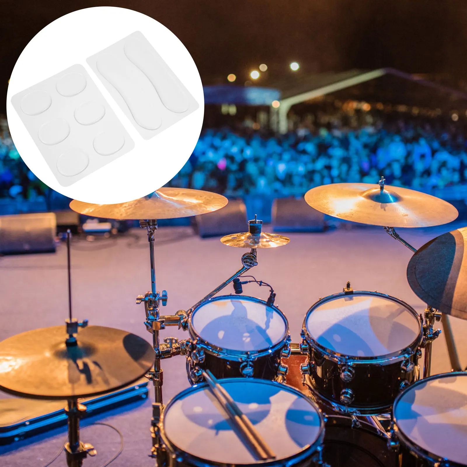 

16Pcs Drum Mute Gel Pad Set Silicone Dampening Accessory for Percussion Instruments