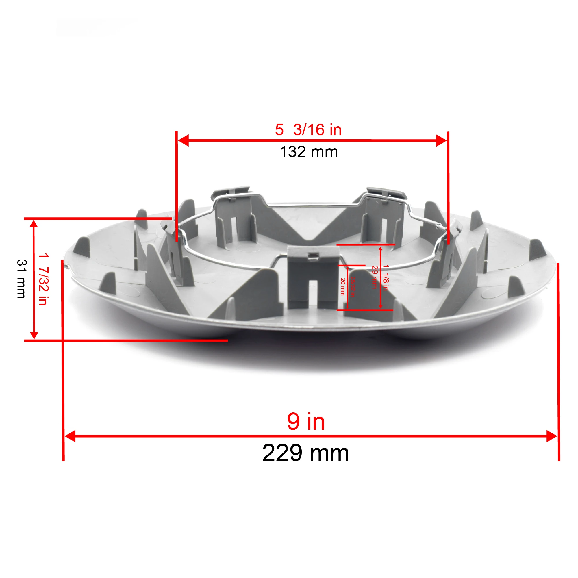 1 / 4 قطعة قطرها الخارجي 229mm / 9.02 " القطر الداخلي 132mm / 5.2 " عجلة مركز تغطية mk6 mk7 00-13 yc15-1130-ad 4067089 تجهيزات