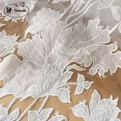 Big Lotus Flowers Leaves Beaded Sequin Wedding Dress, Advanced Custom-Made Sewing, Fabric Petals, 3D Bridal Lace Fabric RS24469