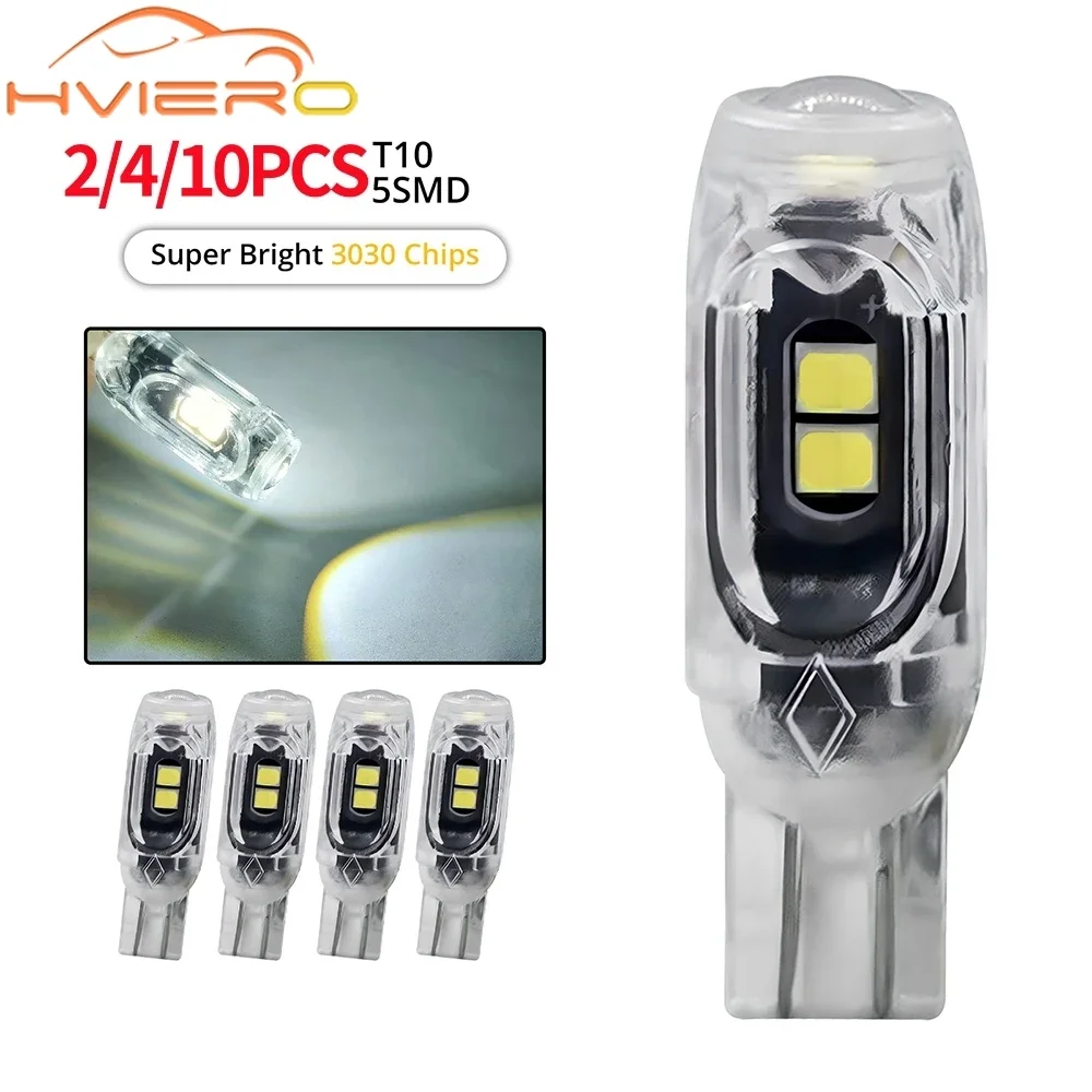 2/4/10PCS Door Trunk License Plate Lamp DC 12V T10 5SMD Car Interior Dome Reading Light Turn Signal Bulb LED 194 168 Canbus 3030