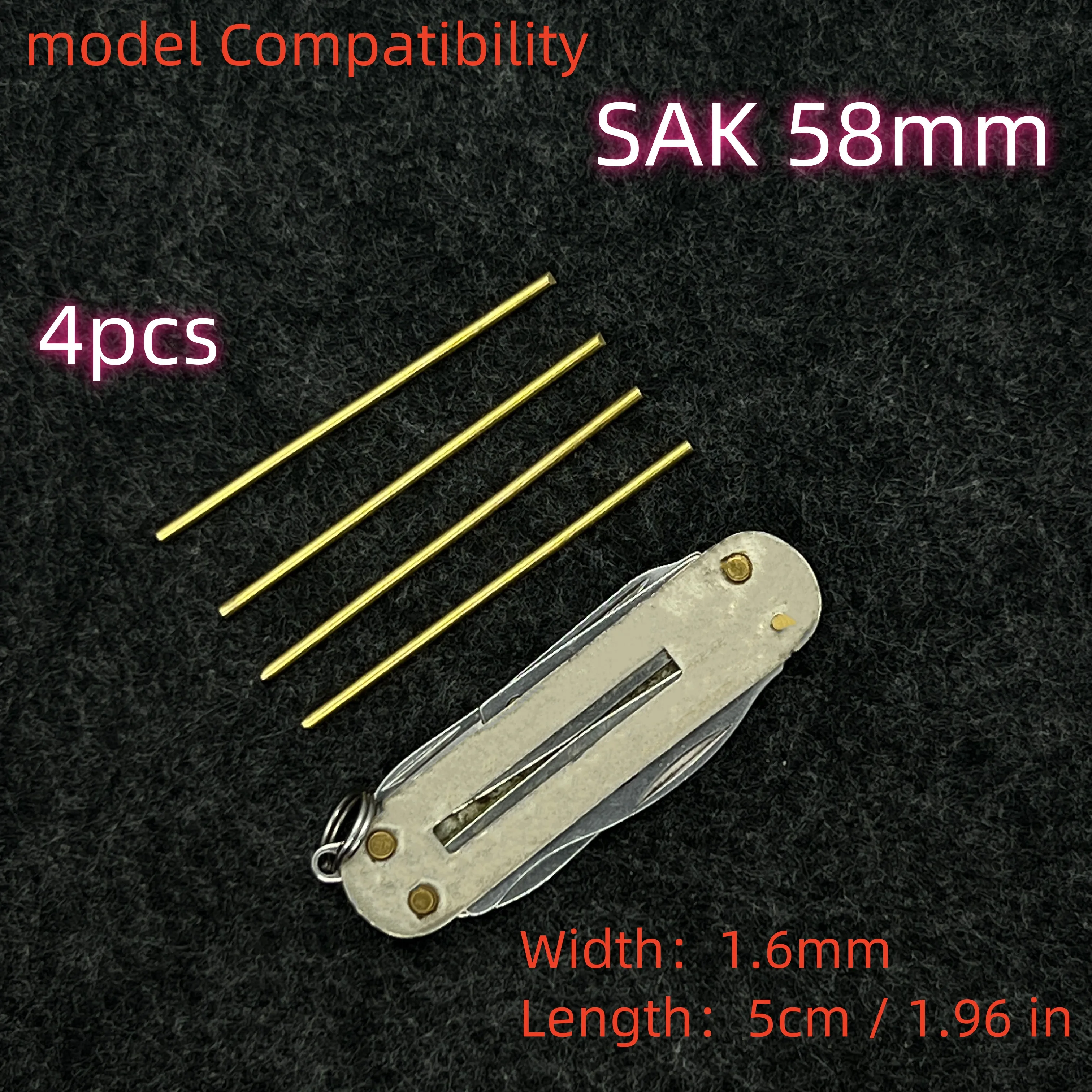 Cobre Rod Rivet para Victorinox Canivete Suíço Minichamp Sak Acessórios 1.6 mm H62 58 mm Pcs