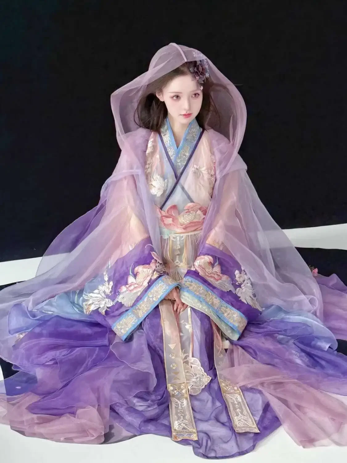 حار كرنفال هالوين تأثيري Hanfu المرأة موضة الدول المتحارب رداء الصناعة الثقيلة التطريز الخصر طول تنورة2026 #1
