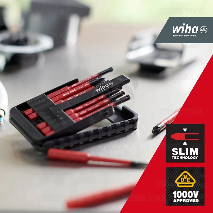 WIHA Insulated Screwdriver Bit Set 1000V VDE Test 44366 43162 43158 43159 43160