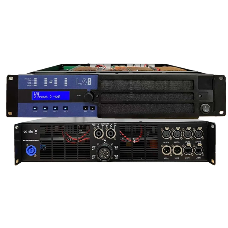 

4Channels Digital Power Amplifier LA8 with DSP 10000 Watts Class-D Amplifiers For Professional Audio Speakers Subwoofers