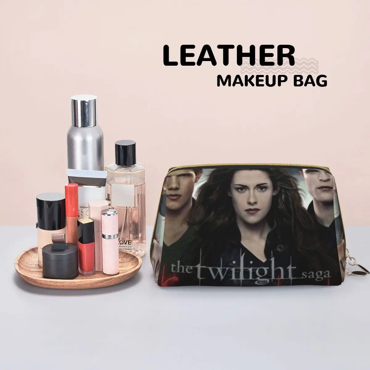 The Twilight Saga Edward Cullen Women Cosmetic Bags Travel Makeup Organizer Pouch Toiletry Storage Dopp Kit Box