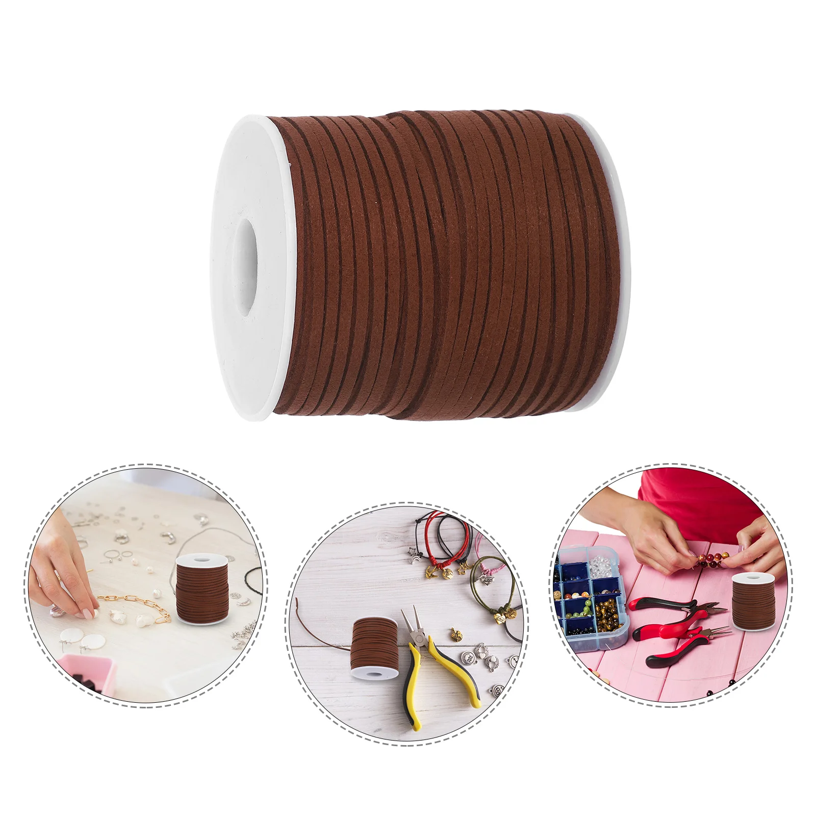 

Flat Faux Suede Cord Deep Brown 6mm Diameter String for Bracelet Necklace Jewelry Making DIY Rope Craft Twine Wrapping Ribbon