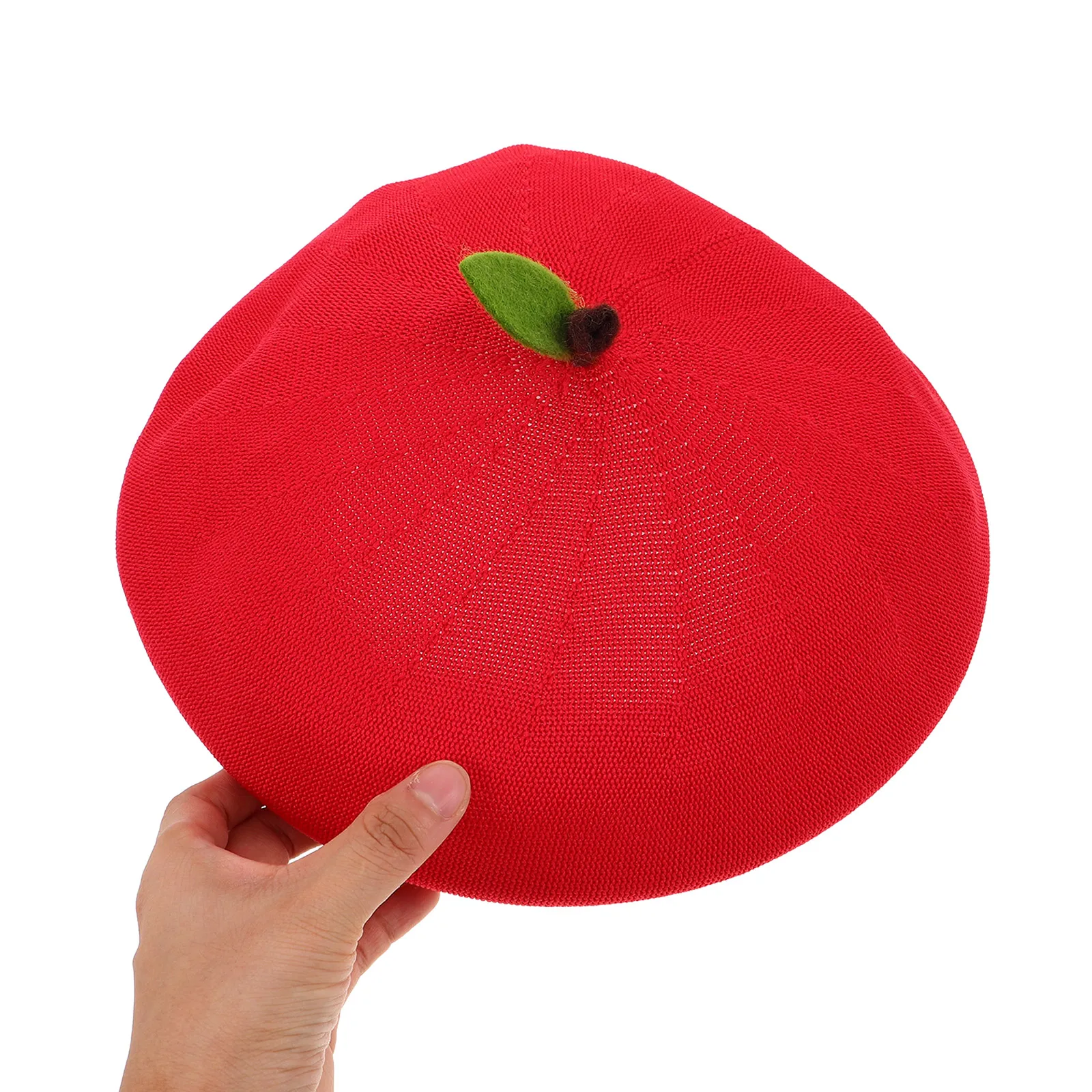 

French Beret Hat Kawaii Leaf Design Lightweight Vintage Beanie Cap For Women Fashionable Party Dress Up Sun Protection