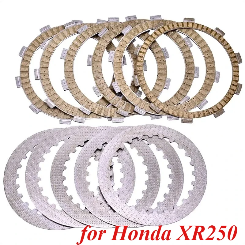 Motorcycle Steel Friction Clutch Plate Kit For Honda NX250 MD21 XR250 XR250R ME06 XR NX 250 XL350 XL350R TRX400