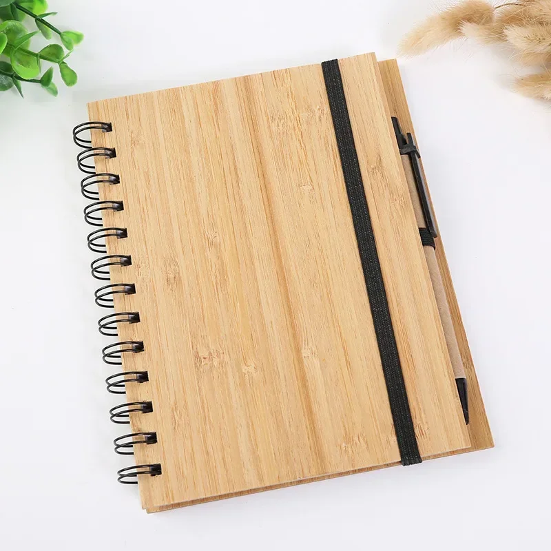 All Bamboo Notebook Creative Student Stationery Leather Cover Notebook Bamboo Board Notebook Bamboo Coil Book