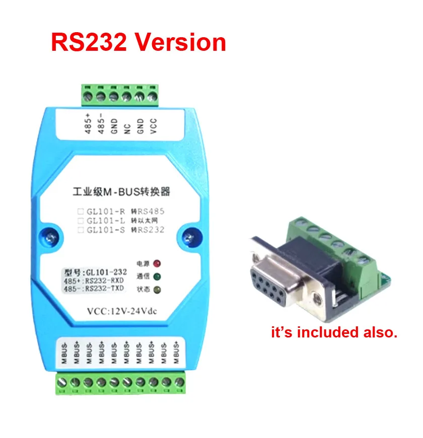 Estação mestre MBUS/M-BUS para RS485/RS232 Conversor Medidor de leitura Concentrador Suporte até 500 estações escravas