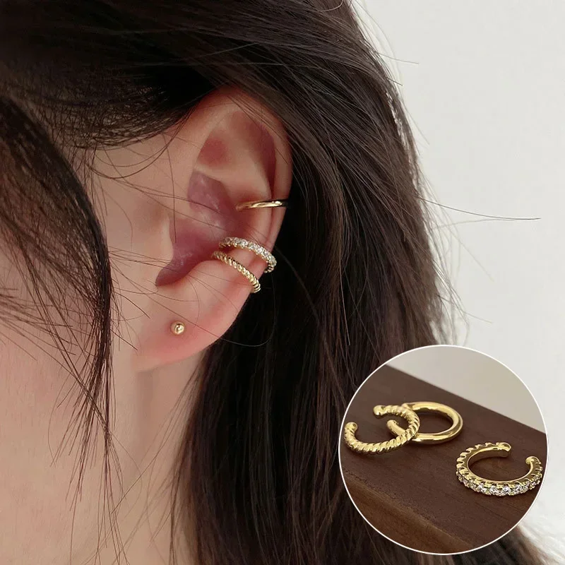 Delicate Zircon Cute Clip Earrings Female Buckle Ear Cuff No Piercings Fake Cartilage Ear for Women 2024 Fashion Jewelry