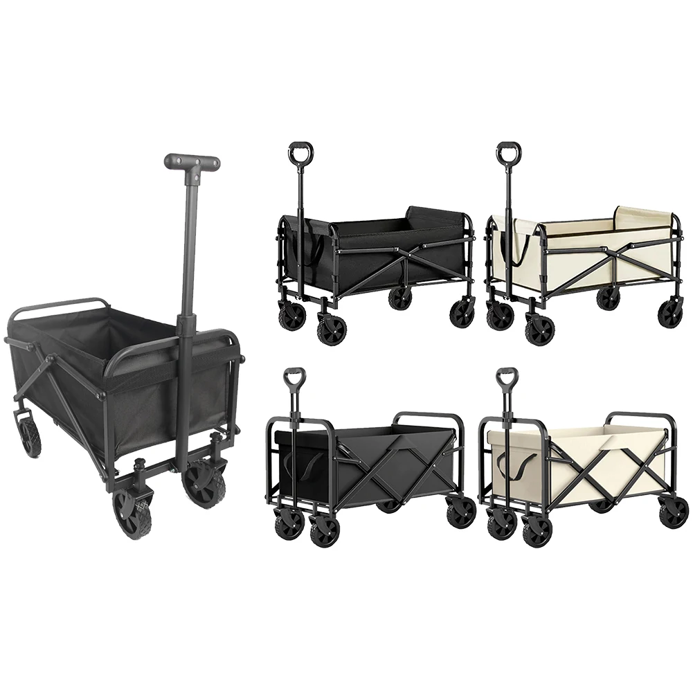 Collapsible Wagon Cart Large Capacity Utility Grocery Wagon Garden Utility Cart for Outdoor Camping Garden Sports Beach