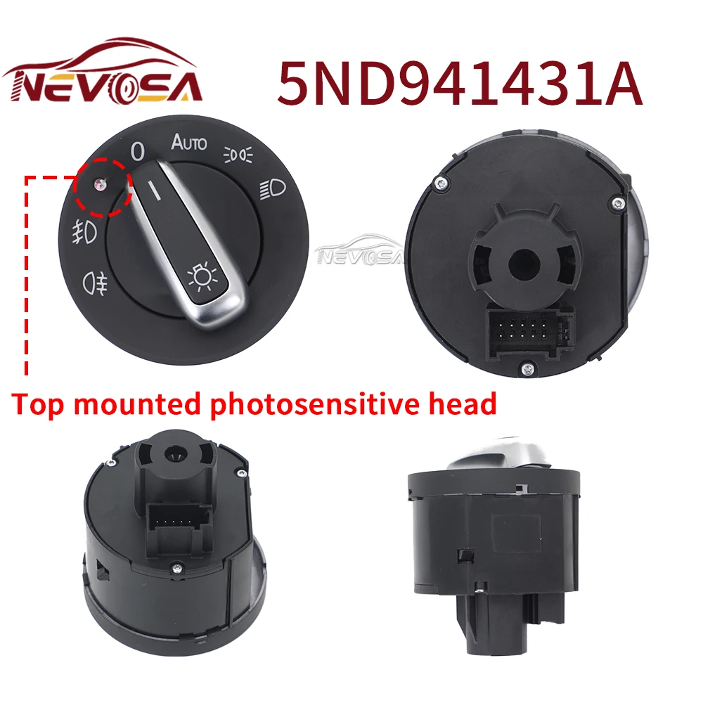 Auto Sensor Scheinwerfer Schalter Für VW Golf 5 6 MK5 MK6 Passat B6 Tiguan Amarok Für SEAT ALHAMBRA Nebel Licht Control Schalter – Detail 12